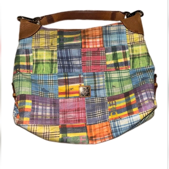Vintage Y2K Dooney & Bourke Madras Picnic Ants Shoulder Bag